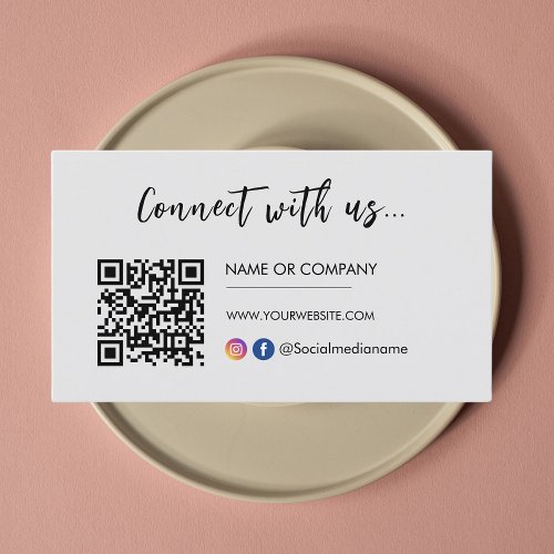 Connect with us Instagram Facebook Logo Grey Business Card