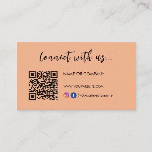Connect with us Instagram Facebook Logo Orange Business Card