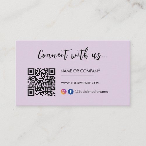 Connect with us Instagram Facebook Logo Purple Business Card