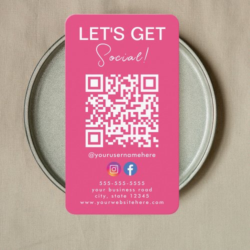 Connect with us Instagram Facebook Logo Qr Code Business Card