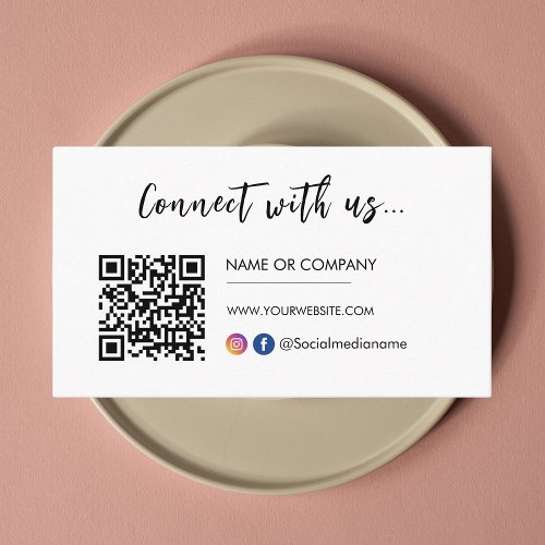 Connect with us Instagram Facebook Logo White Business Card