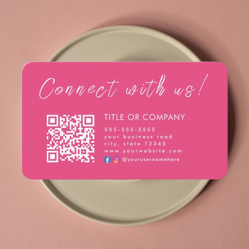 Connect with us Instagram Facebook Qr Code Business Card