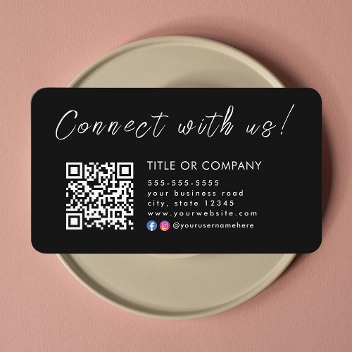 Connect with us Instagram Facebook Qr Code Business Card