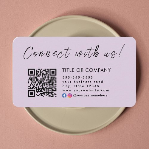 Connect with us Instagram Facebook Qr Code Business Card