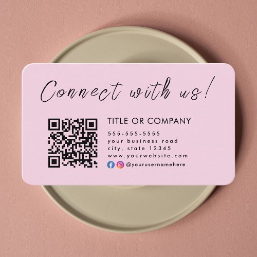 Connect with us Instagram Facebook Qr Code Business Card