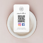 Connect with us Instagram Facebook Social Media QR Business Card<br><div class="desc">A simple bold custom white business scan to connect with us on Instagram and Facebook QR code business cards in a modern minimalist style. The versatile template can easily be updated with your company logo, graphic or photo, QR code, custom text and social media icons (Facebook & Instagram). The icons...</div>