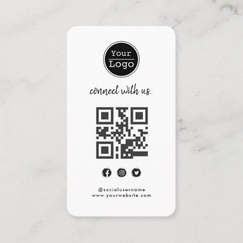Connect with us Instagram Facebook Social Media QR Business Card