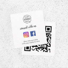Connect with us Instagram Facebook Social Media QR Square Business Card