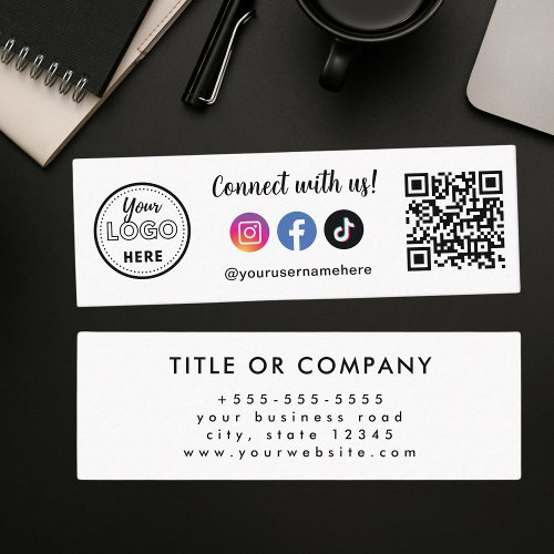 Connect With Us Instagram Facebook Tiktok Logo Mini Business Card