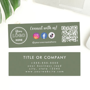 Connect With Us Instagram Facebook Tiktok Logo Mini Business Card
