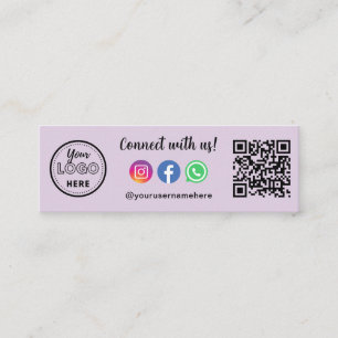 Connect With Us Instagram Facebook Whatsapp Logo Mini Business Card