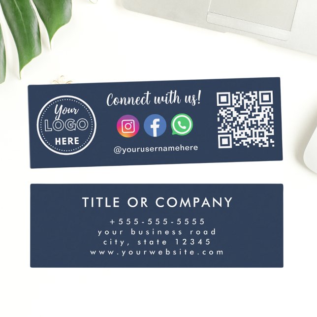 Connect With Us Instagram Facebook Whatsapp Logo Mini Business Card (Creator Uploaded)