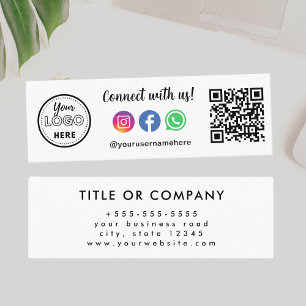 Connect With Us Instagram Facebook Whatsapp Logo Mini Business Card