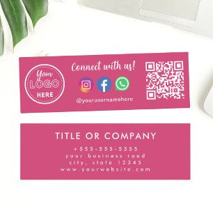 Connect With Us Instagram Facebook Whatsapp Logo Mini Business Card