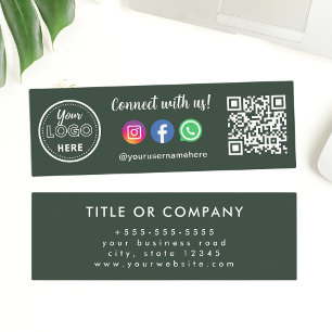 Connect With Us Instagram Facebook Whatsapp Logo Mini Business Card