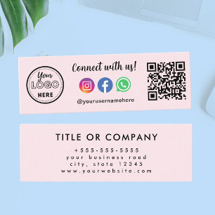 Connect With Us Instagram Facebook Whatsapp Logo Mini Business Card