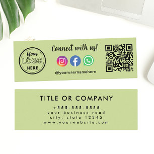 Connect With Us Instagram Facebook Whatsapp Logo Mini Business Card