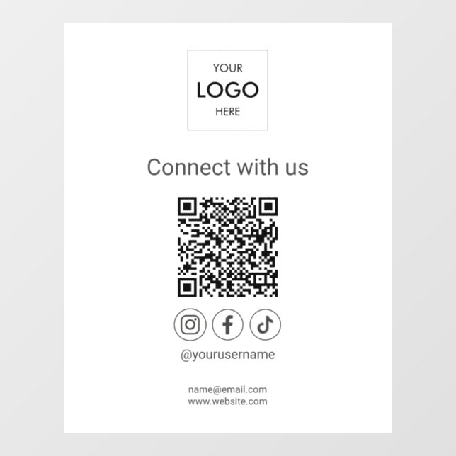 Connect With Us Logo Business Wall Decal (Front)