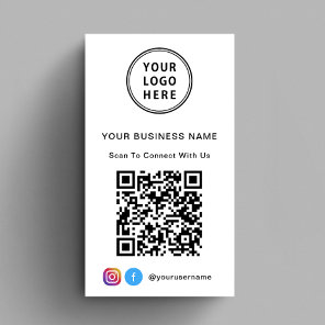 Connect With Us Logo QR Code Business Card