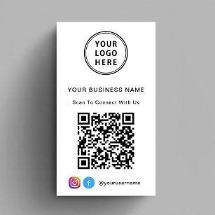 Connect With Us Logo QR Code Business Card