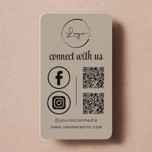 Connect With Us Neutral QR Code Business Card