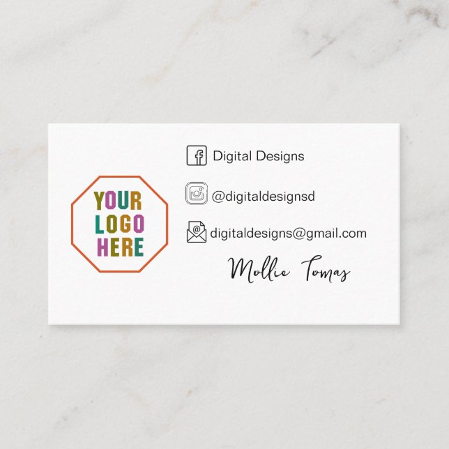 Connect with us on social media using the QR code  Business Card (Front)