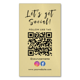 Connect With Us Qr Code Facebook Instagram Business Card Magnet