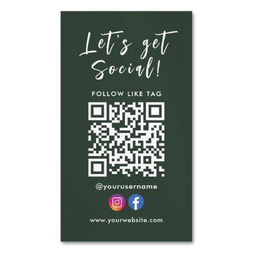 Connect With Us Qr Code Facebook Instagram Business Card Magnet