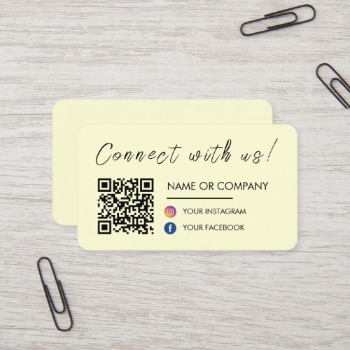 Connect with us Qr Code Facebook Instagram Groovy Business Card