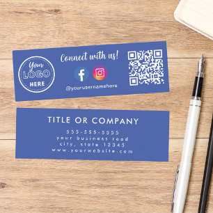 Connect With Us Qr Code Instagram Facebook Logo Mini Business Card