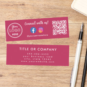 Connect With Us Qr Code Instagram Facebook Logo Mini Business Card