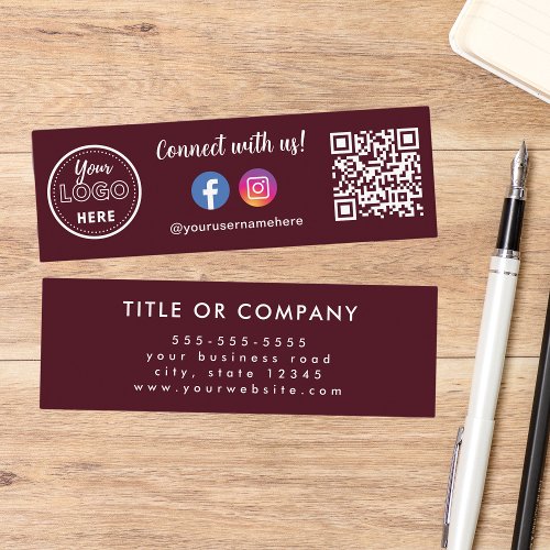 Connect With Us Qr Code Instagram Facebook Logo Mini Business Card