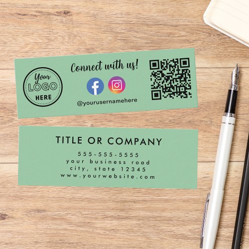 Connect With Us Qr Code Instagram Facebook Logo Mini Business Card