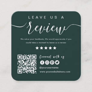 Connect With Us QR Code   Leave Us A Review Modern Square Business Card