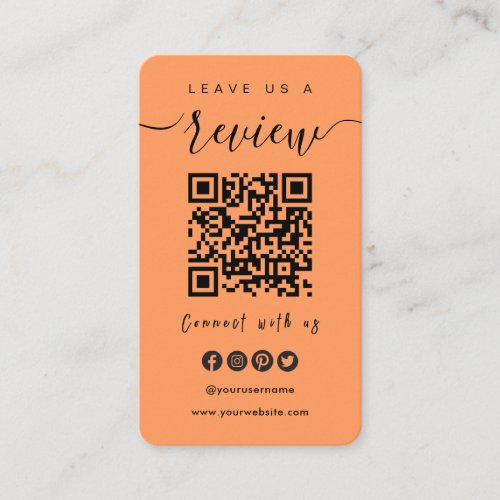 Connect With Us QR Code  Leave Us A Review Script Business Card