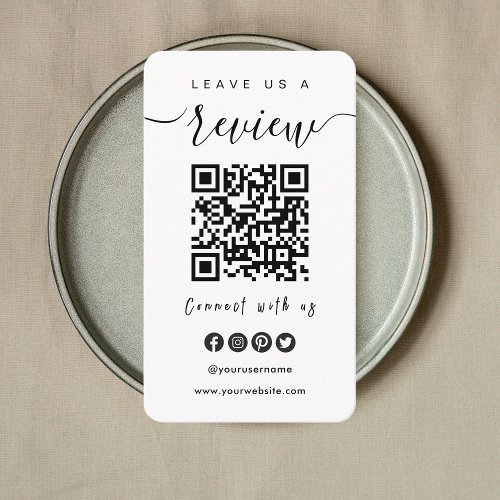 Connect With Us QR Code  Leave Us A Review Script Business Card