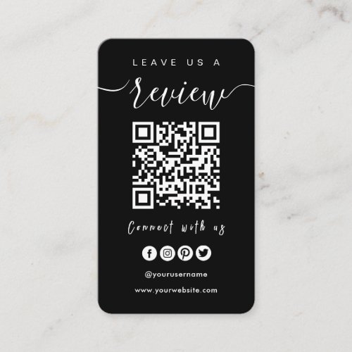 Connect With Us QR Code  Leave Us A Review Script Business Card