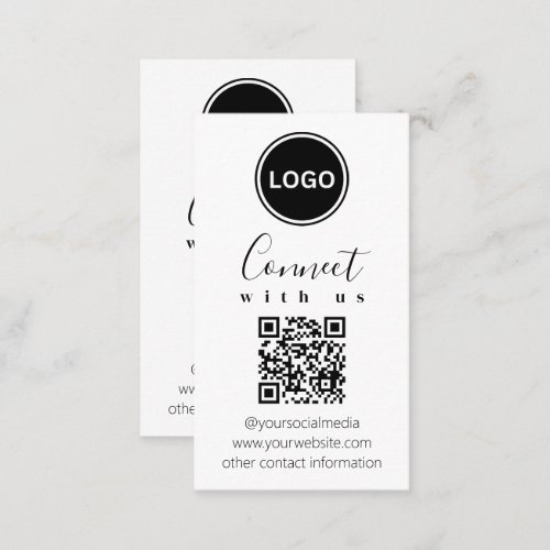 Connect with us  QR code Modern Business Card