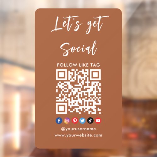 Connect With Us Qr Code Professional Terracotta Window Cling