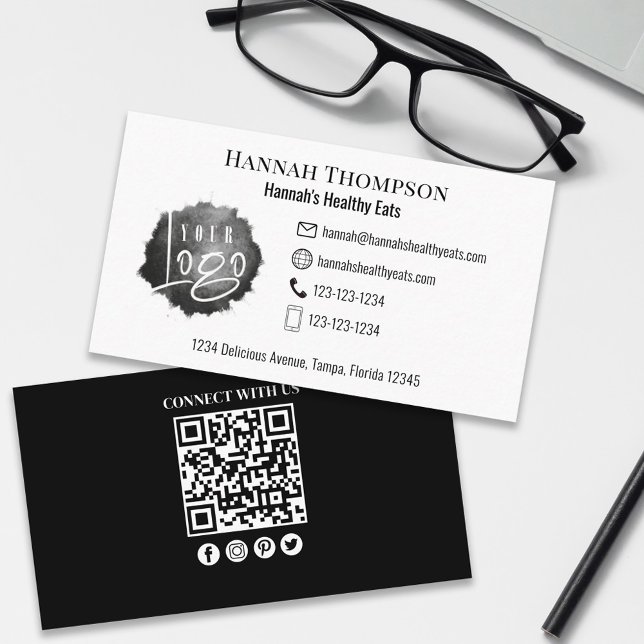 Connect With Us | QR Code Simple Logo Modern Logo Business Card (Creator Uploaded)