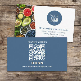 Connect With Us   QR Code Simple Logo Modern Photo Business Card