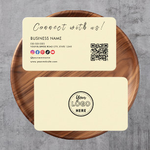 Connect with us Qr Code Social Media Logo Groovy Business Card