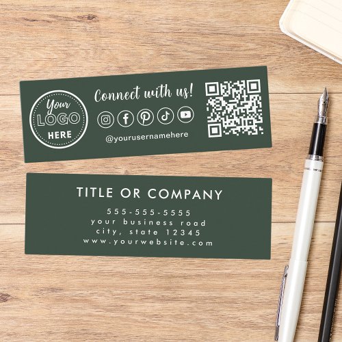 Connect With Us Qr Code Trendy Social Media Logo Mini Business Card