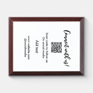Connect with us scan QR code add website email Award Plaque