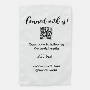 Connect with us scan QR code add website email  Garden Flag