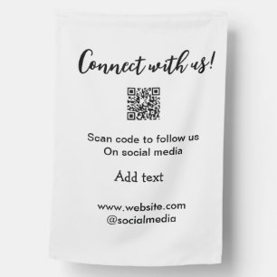 Connect with us scan QR code add website email  House Flag