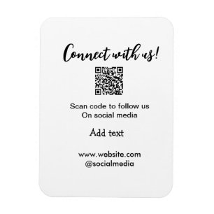 Connect with us scan QR code add website email Magnet