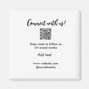 Connect with us scan QR code add website email Magnet