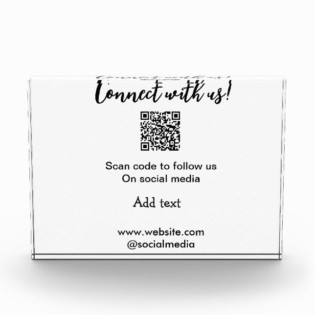 Connect with us scan QR code add website email  Photo Block (Front)