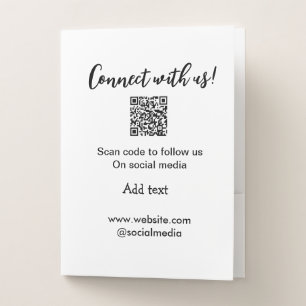 Connect with us scan QR code add website email  Pocket Folder